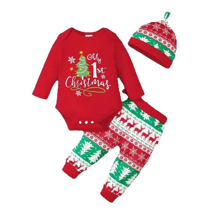Ensemble de vêtements 3 pièces pour bébé garçon de 1 à 18 mois, haut à manches longues + pantalon + 