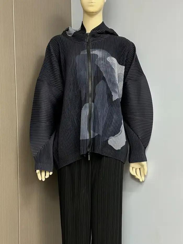 Manteau à Capuche avec Fermeture Éclair, Imprimé Ata Yake, Haut Décontracté, Nouvelle Collection Aut