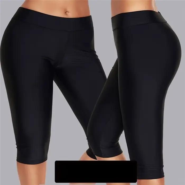 Leggings Capri taille haute pour femmes, sans poches, pantalons de Yoga, pantalons Capri d'entraînem