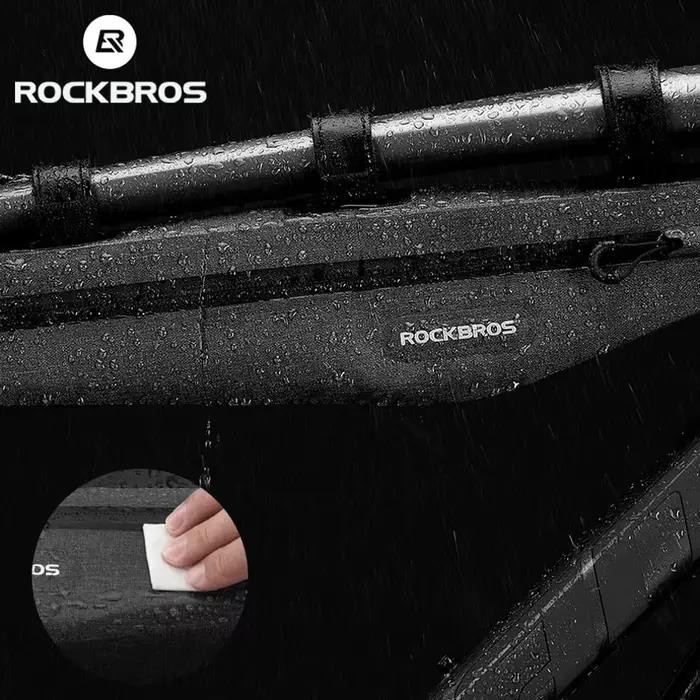 ROCKBROS – sac de vélo entièrement étanche de 1,5 l, Tube avant triangulaire allongé, Double fermetu