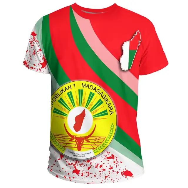 Nouveau drapeau de Madagascar graphique impression 3D T-shirts emblème national de Madagascar hauts 