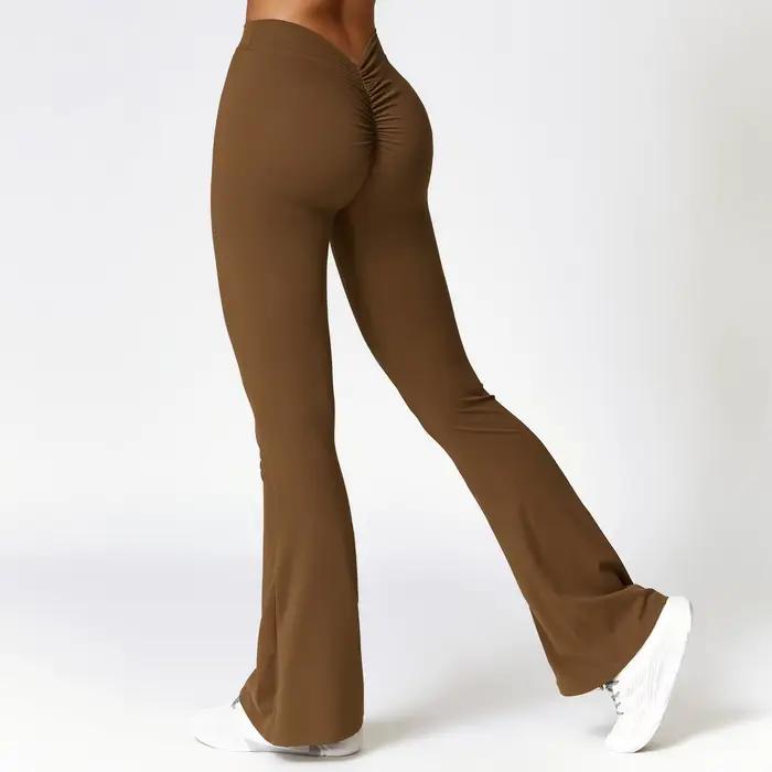 Femmes pantalons évasés Sport Leggings sans couture taille haute Yoga Leggings gymnastique entraînem