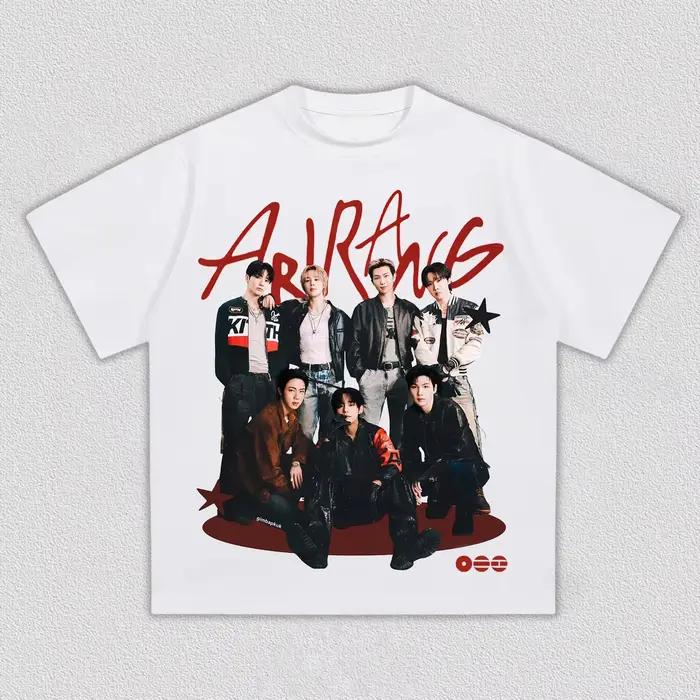 Nouveau T-shirt BTS Arirang 2026 avec motifs graphiques, pour hommes et femmes, été, 100% coton, hau