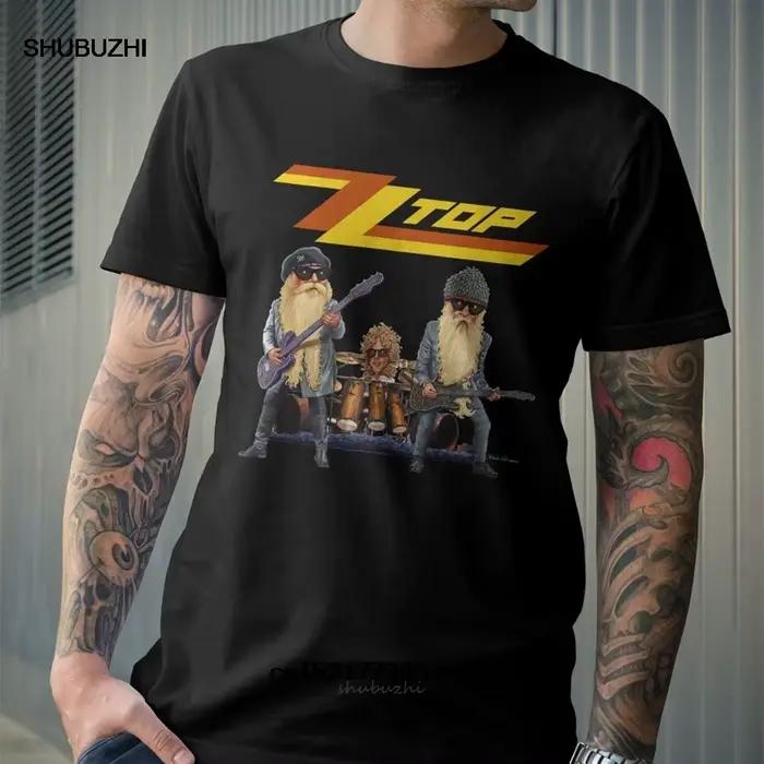 T-shirt homme et femme, estival et humoristique, en coton, marque classique ZZ Top Rock Band teesh34