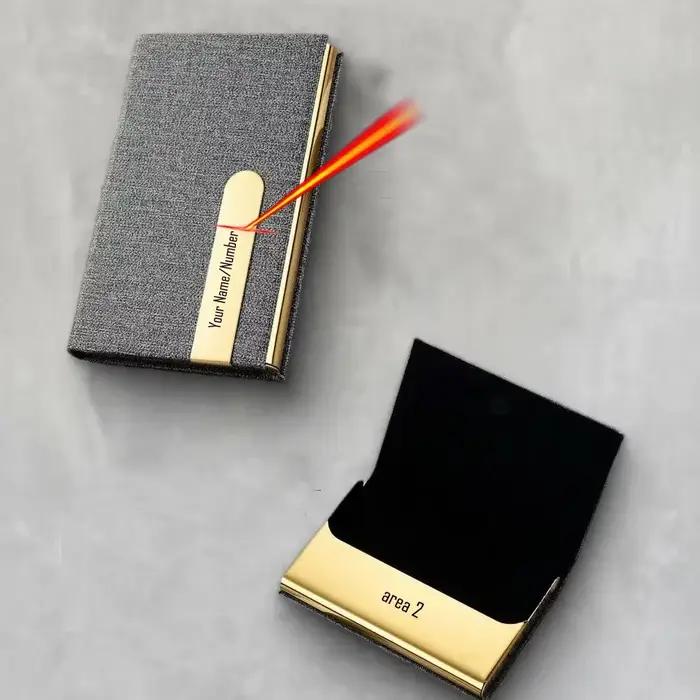 Portefeuille porte-cartes de visite personnalisé avec noms, porte-cartes de styliste pour marié, cad