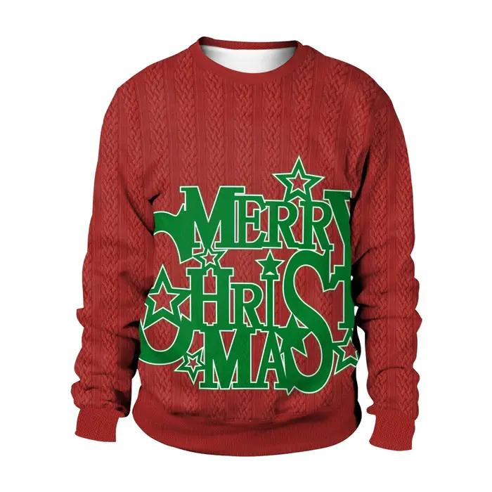 Sweat-shirt à col rond pour femme, vêtement de noël, automne et hiver, imprimé numérique, joyeux noë