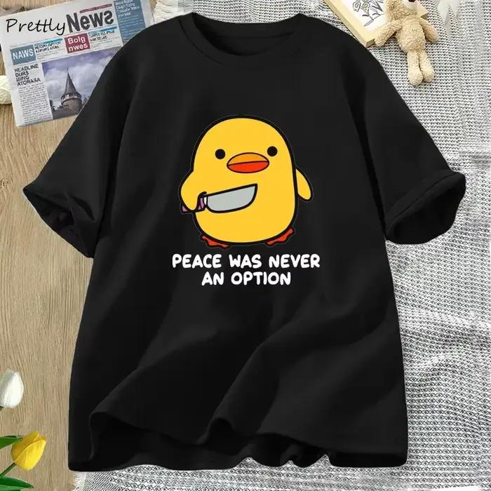 La paix n'a jamais une Option T-shirt Animal mignon drôle oie graphique t-shirts mode Harajuku Kawai