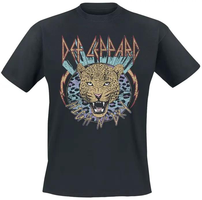 T-Shirt High N Dry Leopard Def Leppard pour hommes et femmes, t-shirt graphique de groupe de rock mé