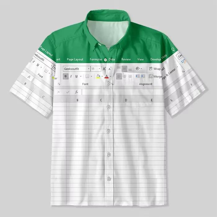 Chemise hawaïenne avec image imprimée en 3D, drôle, Excel, loisirs, Style vacances, chemises à bouto