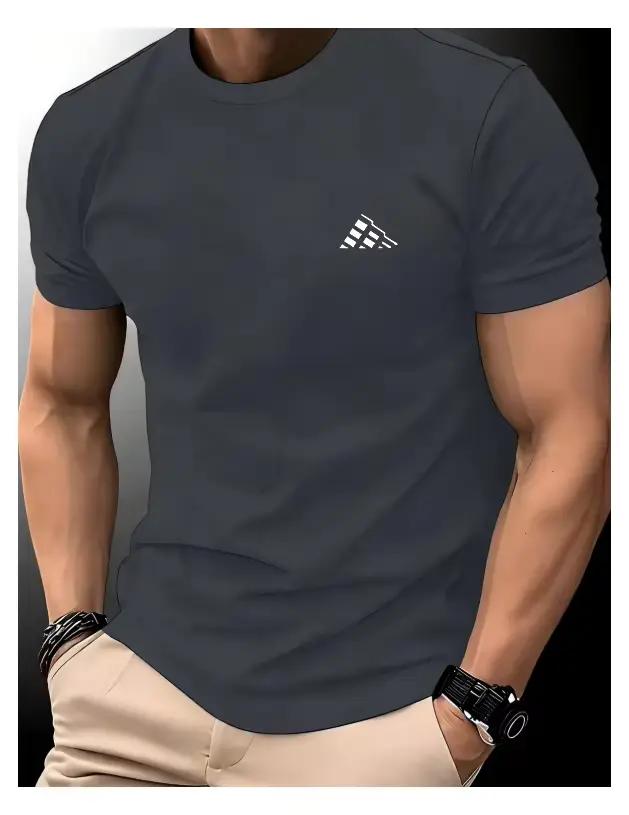 T-shirt de course pour hommes, haut fin, tendance, imprimé, à séchage rapide, à manches courtes, res
