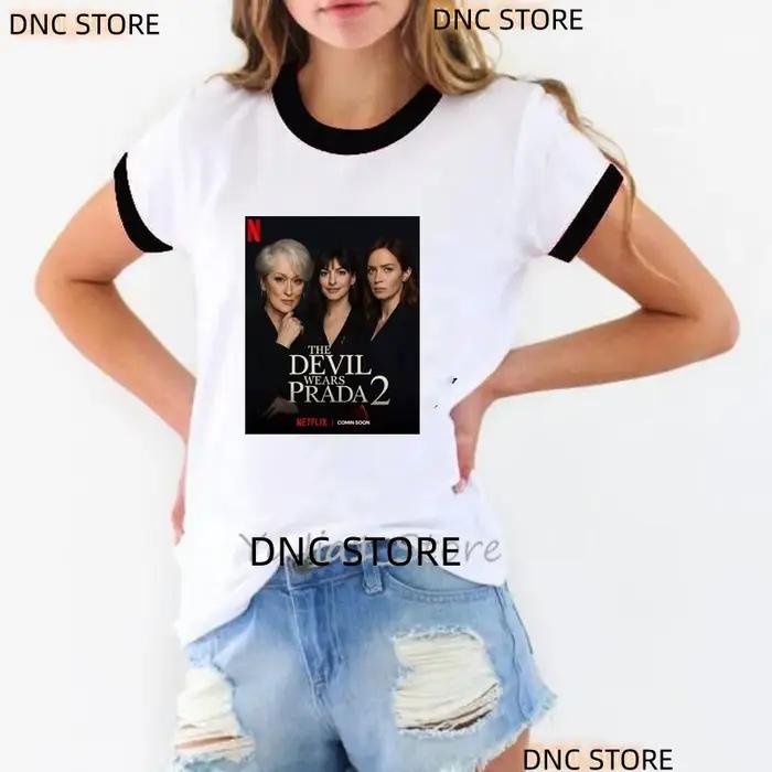 T-Shirt à manches courtes pour femmes, avec impression graphique du film drôle « ​​The Devil Wears P
