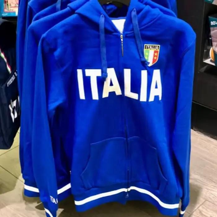 ITALIA veste brodée à capuche automne rétro mode sweat à capuche avec fermeture éclair femmes hommes