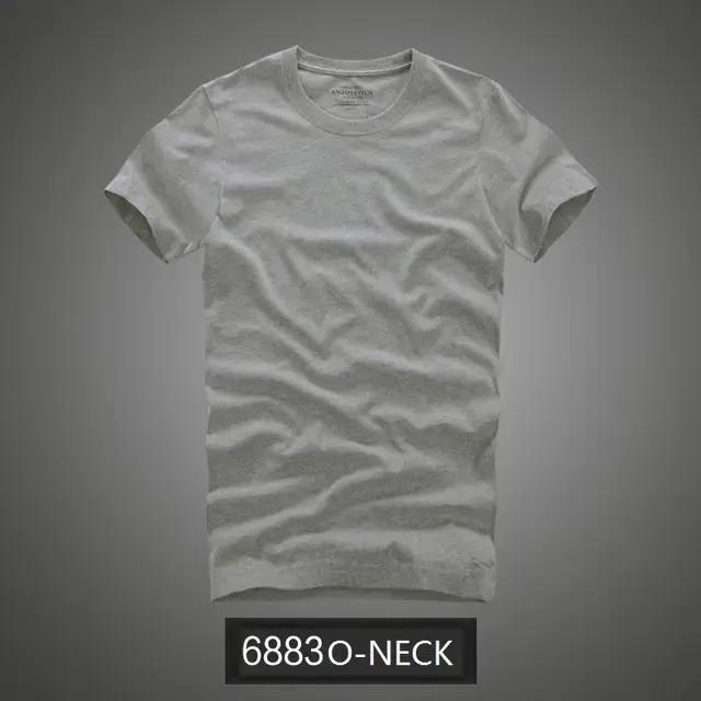 T-shirt manches courtes col rond pour homme, 100% coton, couleur unie, de haute qualité