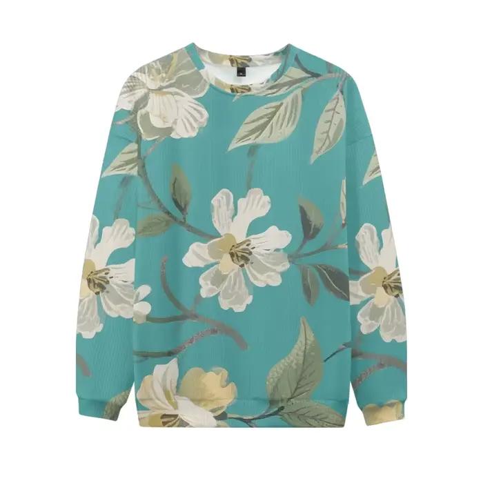 ​ Sweat-shirt à imprimé Floral pour femmes, manches longues, col rond, pull Vintage avec graphique b