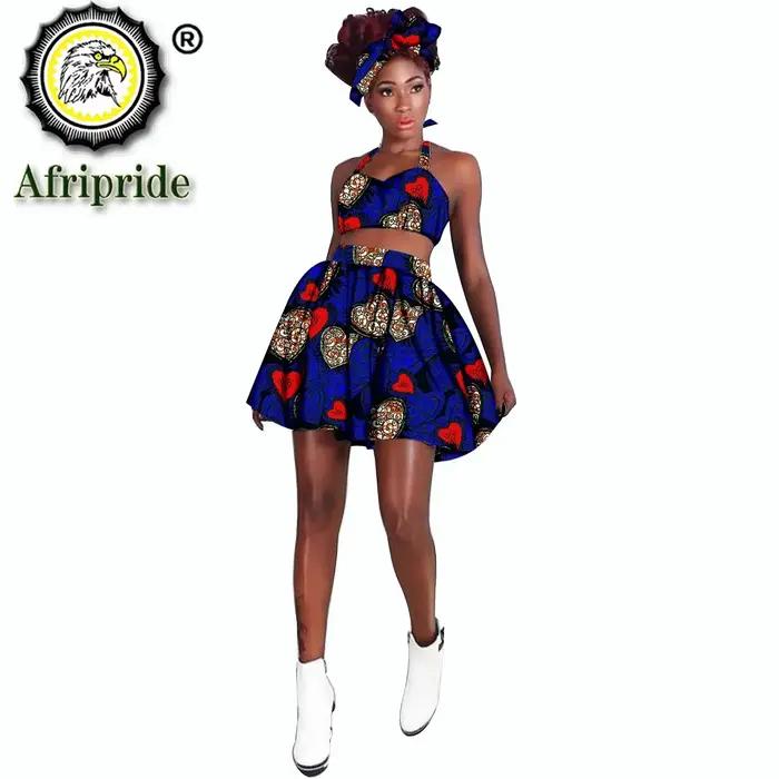 Vêtements africains pour femmes, hauts Dashiki imprimés Skrits, bandeau africain, ensembles pour fem