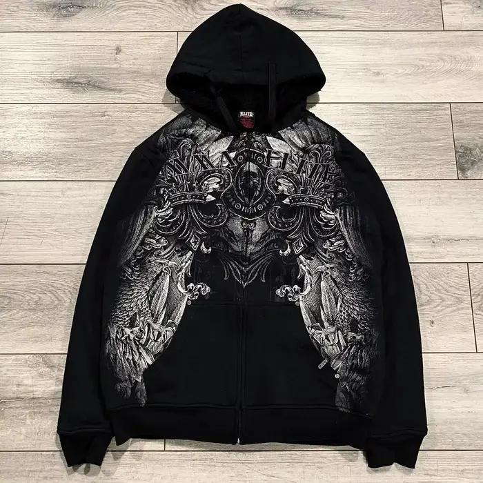 MMA Elite gothique crâne sweat à capuche hommes femmes Ecko unisexe surdimensionné sweat TAP OUT Y2K