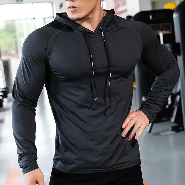 Sweat-shirt à capuche pour hommes, survêtement de Fitness, de Sport, de course, de Gym, d'entraîneme