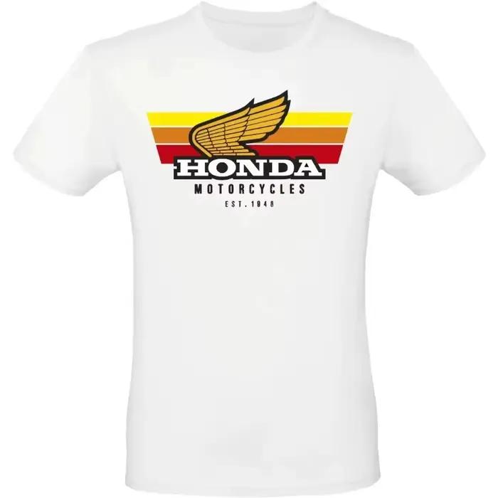 T-shirt Moto Honda 2025 Nouveau Style Vintage Motif Scooter Homme et Femme Confort Décontracté Manch