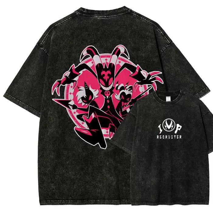 T-shirt unisexe, nouveau modèle, lavé, Helluva Boss, Anime Lover, vêtements pour toute l'année, vête