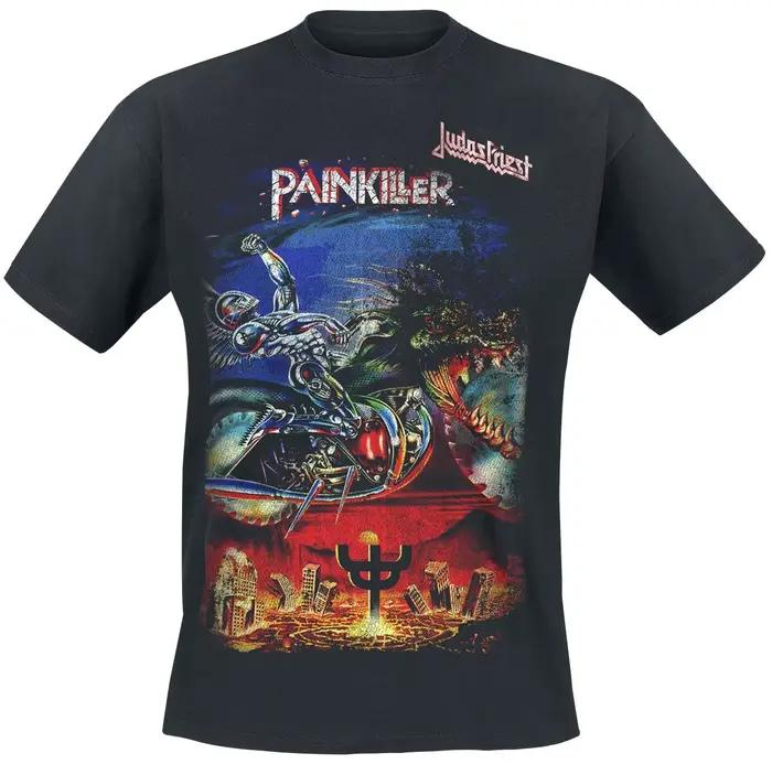 T-shirt imprimé Judas Priest Painkiller, t-shirt neutre décontracté 100% coton, streetwear Heavy Met