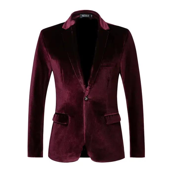 Veste de costume décontractée en velours pour homme, style printemps-automne, coupe ajustée, jeune e