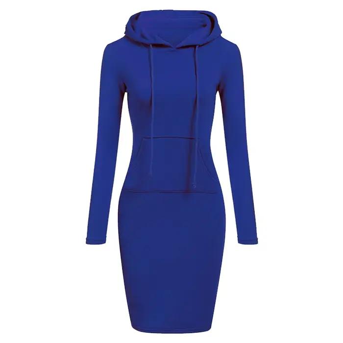 Robe de sport à la mode pour femmes, robe décontractée à capuche avec poches pour femmes, robe à man