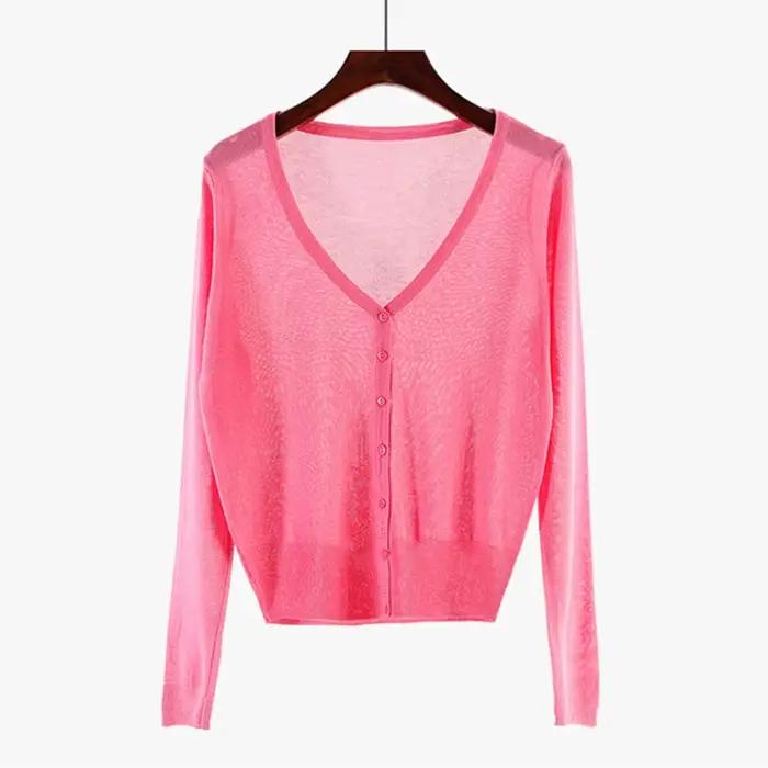 Cardigan femmes pull tricoté printemps automne été Protection solaire vêtements femme Cardigans femm