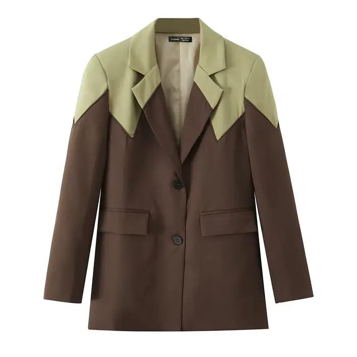 HH hiver femmes polyvalent simple boutonnage Flip couverture décoration Blazer femme décontracté rev