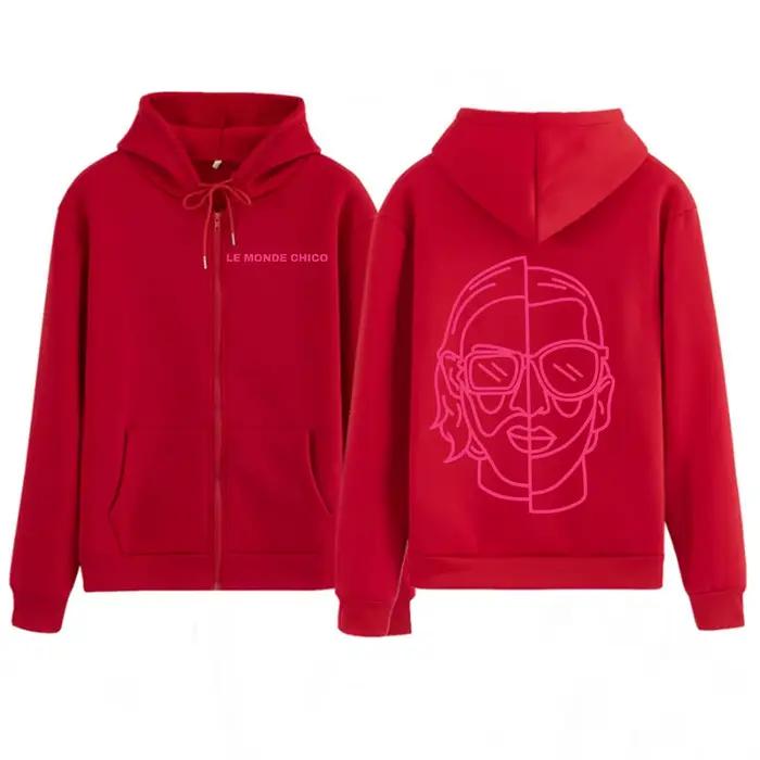 Le Monde Chico sweat à capuche zippé rappeur français PNL Album graphique fermeture éclair sweats à 