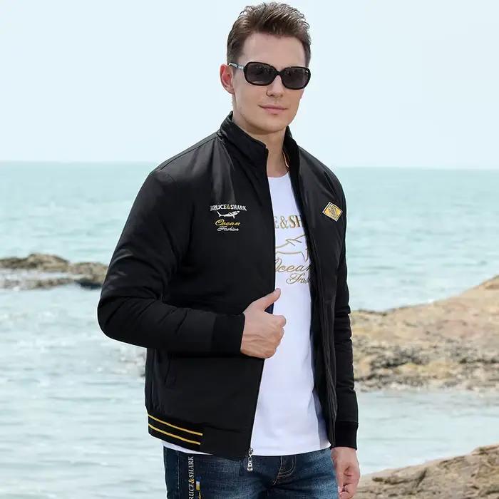 Veste d'optique brodée Bruce & Shlavabo pour hommes, coton intérieur, cardigan chaud, manteau décont