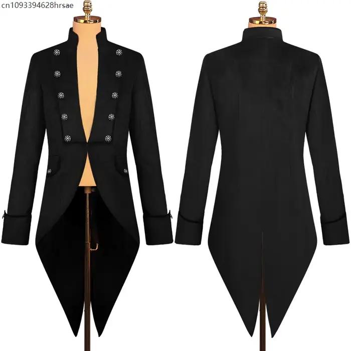 Veste gothique victorienne pour hommes, Costume de Renaissance, manteau de noël Steampunk Vintage, m