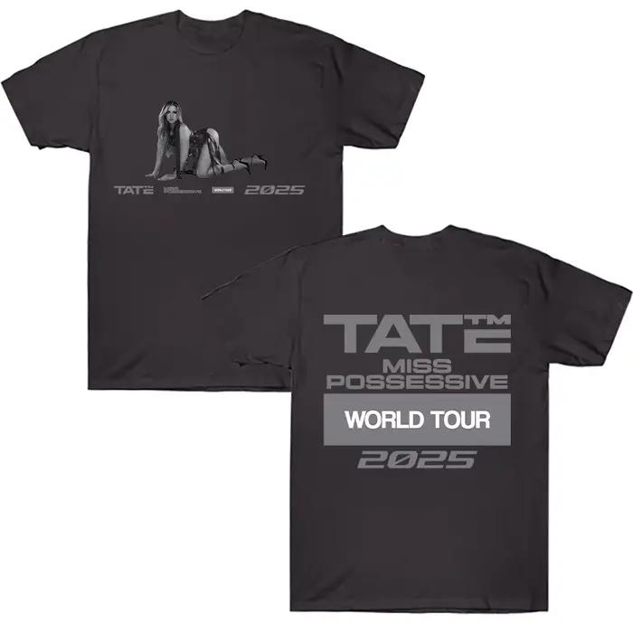 Tate McRae Miss Possessive 2025 World Tour Tee Hommes Femmes Vêtements Coton Manches Courtes T-shirt