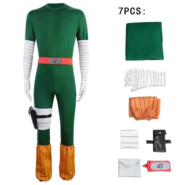 Costume de cosplay Anime japonais Rock Lee, combinaison pour les fêtes d'Halloween, vêtements de scè
