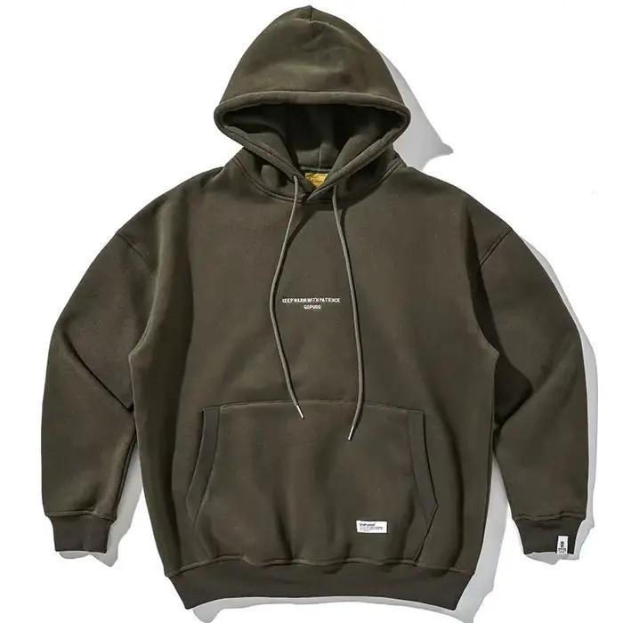 Sweat-shirt à capuche vert pour hommes, vêtements amples, Streetwear, surfit des années 90, Vintage,
