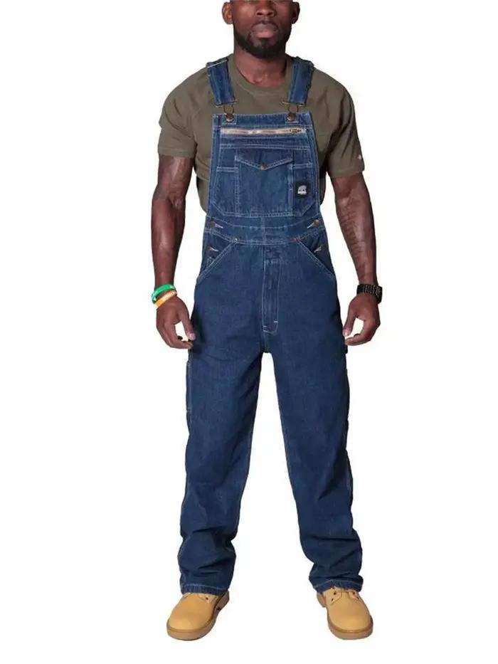 Jeans Cargo pour Homme, Salopette en Denim à la Mode, Pantalon à Bavette Respzed, Streetwear Droit
