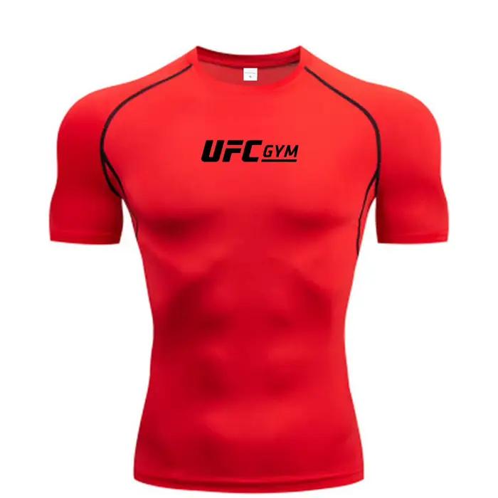 T-shirt de compression pour homme, séchage rapide, manches courtes, été, fitness, course à pied, hau