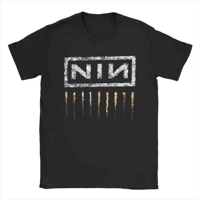 Nine Inch Nails NIN T-shirts imprimés pour hommes et femmes, T-shirt à manches courtes et col rond, 