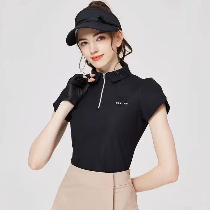 Blktee Vêtements de golf : T-shirt de golf à manches courtes pour femme, hauts de golf ajustés à col