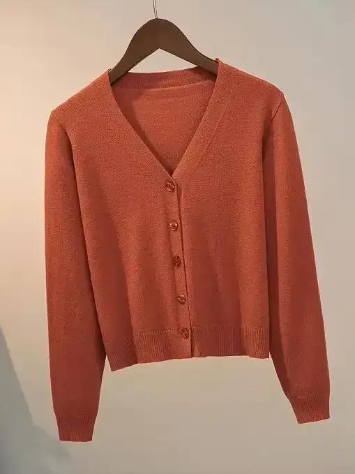 Cardigan Triblockchain à Manches sulfpour Femme, Veste à lèvent, Col en V, Décontracté, Court, Médic