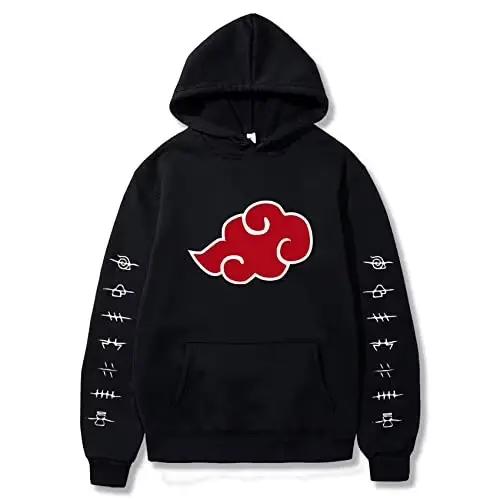 Sweat à capuche Naruto Akatsuki Cloud unisexe, imprimé, confortable, streetwear, automne et hiver, b