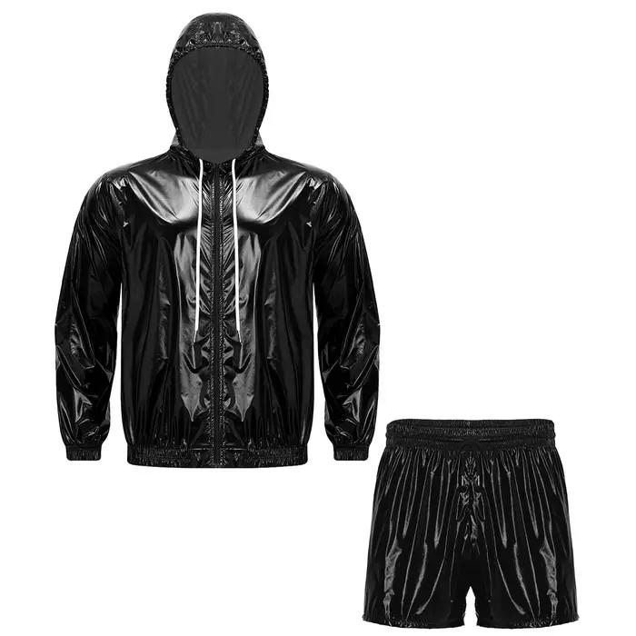 Ensemble de survêtement imperméable à capuche pour homme, veste à manches longues avec fermeture écl