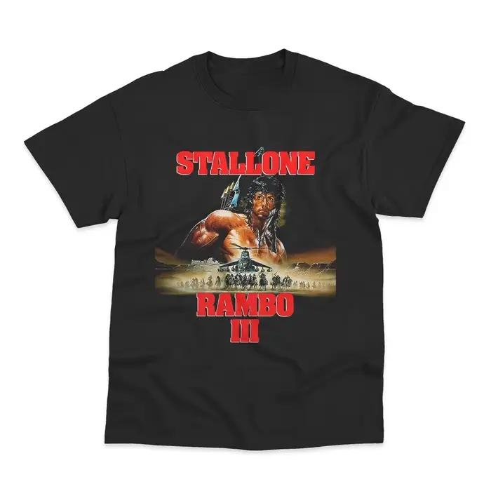 T-shirt Rambo III pour homme, classique des années 80, imprimé militaire d'aventure, style rétro, st