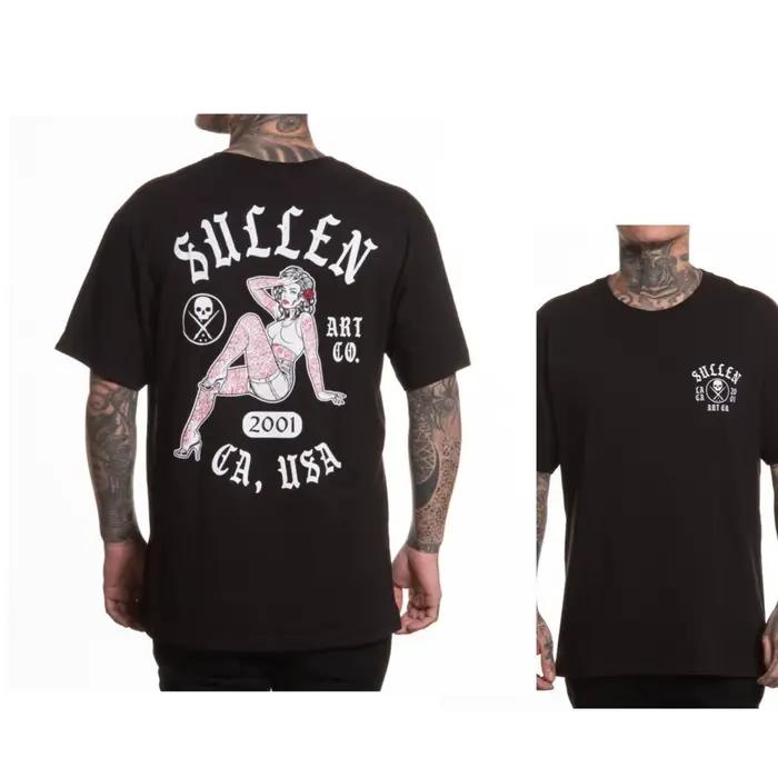 T-shirt décontracté tendance streetwear Cali Pin Up Tattoo Art pour hommes et femmes, marque de luxe