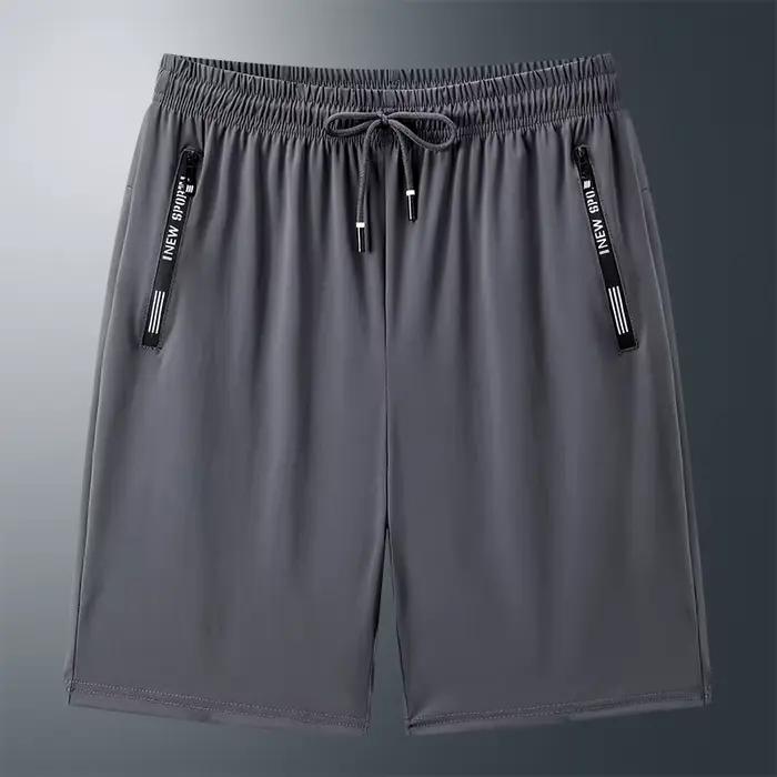 Shorts de jogging d'été en soie glacée à séchage rapide pour hommes, légers, fins, respirants, pour 