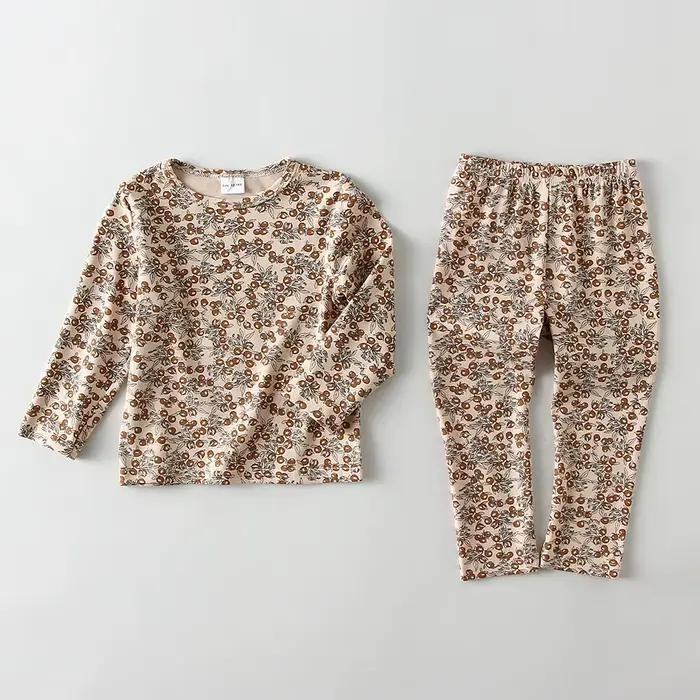 Ensemble de pyjamas à manches longues pour enfants, vêtements de nuit pour enfants, sous-vêtements p