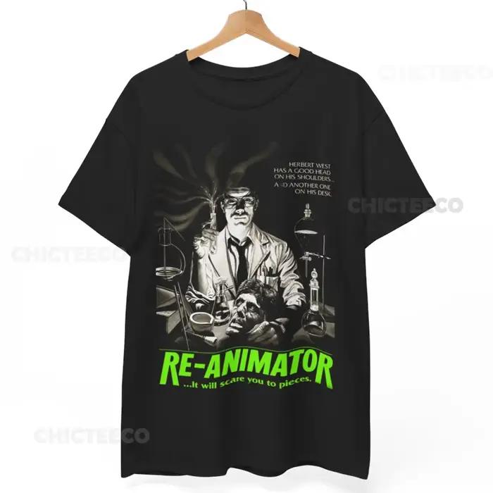 T-shirt du film Re-Animator, film culte d'horreur des années 80, Vendredi 13, Punk unisexe