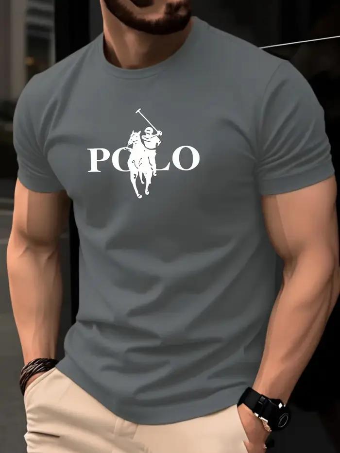 T-shirt d'été pour homme, simple et élégant, décontracté, à manches courtes, col rond, couleur unie,