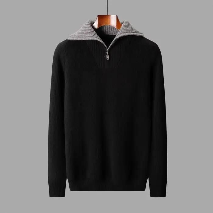 Pull pull pour hommes, pull à revers pour hommes 2025 nouvelle tricot ample automne et hiver manches