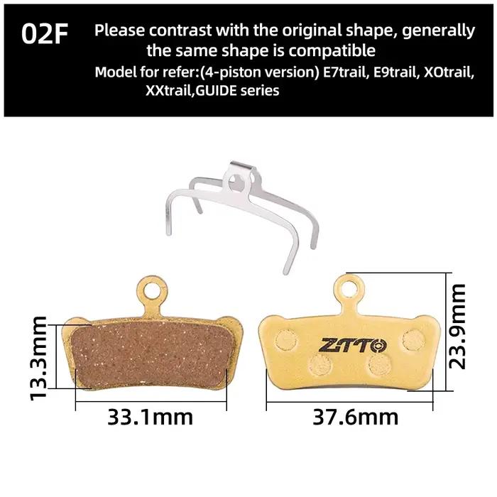 BIKEIN 4 paires de plaquettes de frein à disque de vélo en résine/céramique/tout métal pour Guide SR