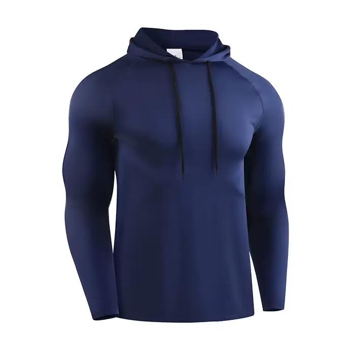 Course à manches longues T-shirt hommes vêtements de Sport T-shirt à capuche maillot élastique gymna